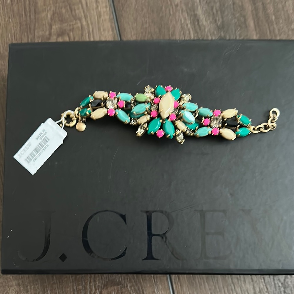 J. Crew Vibrant Pink and Green Bracelet
